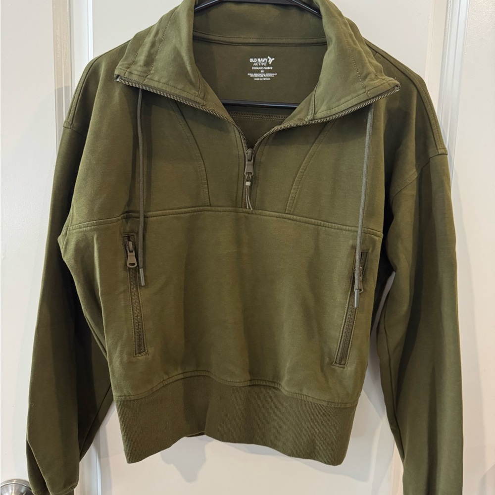 Old Navy Active Olive Green 1/4 Zip Pullover